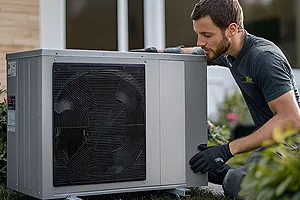 Air source heat pump installation for a Welsh home