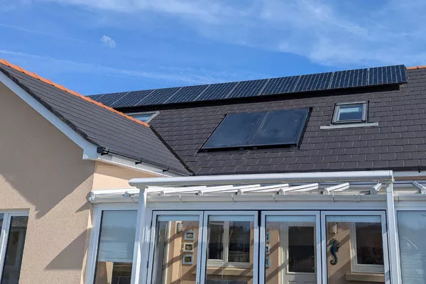 Solar panel installation photographed for Celtic Green Energie customer reviews