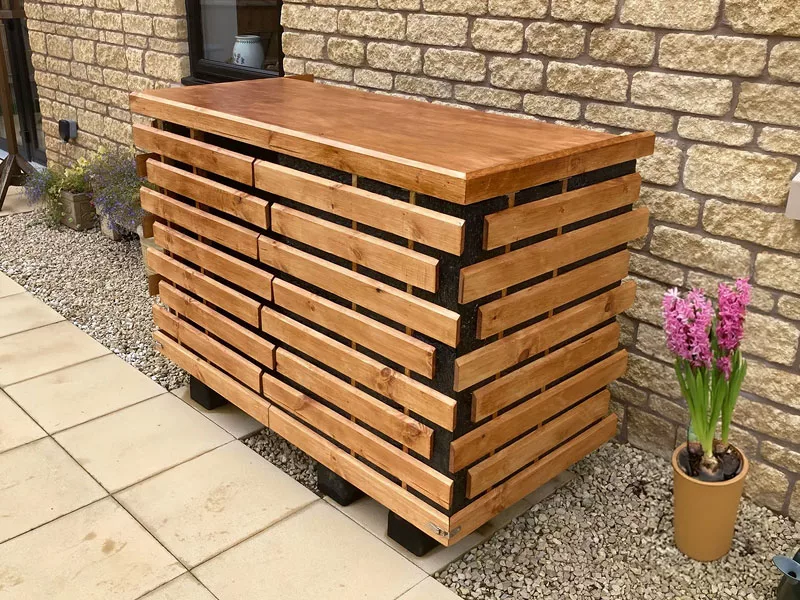 Cover for Heat Pump blend in with the garden